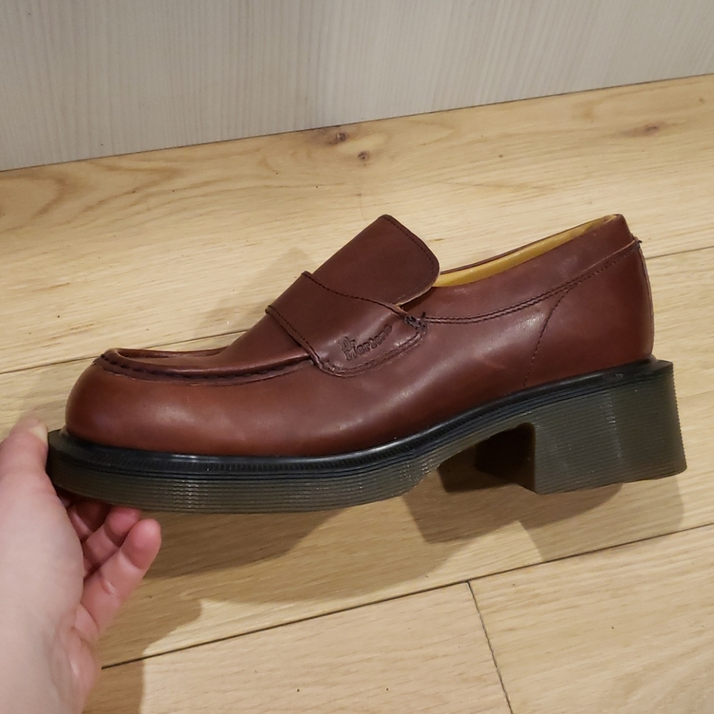 Vtg 90s 8462 loafers chunky sole reddish brown 7 - Picture 5 of 11